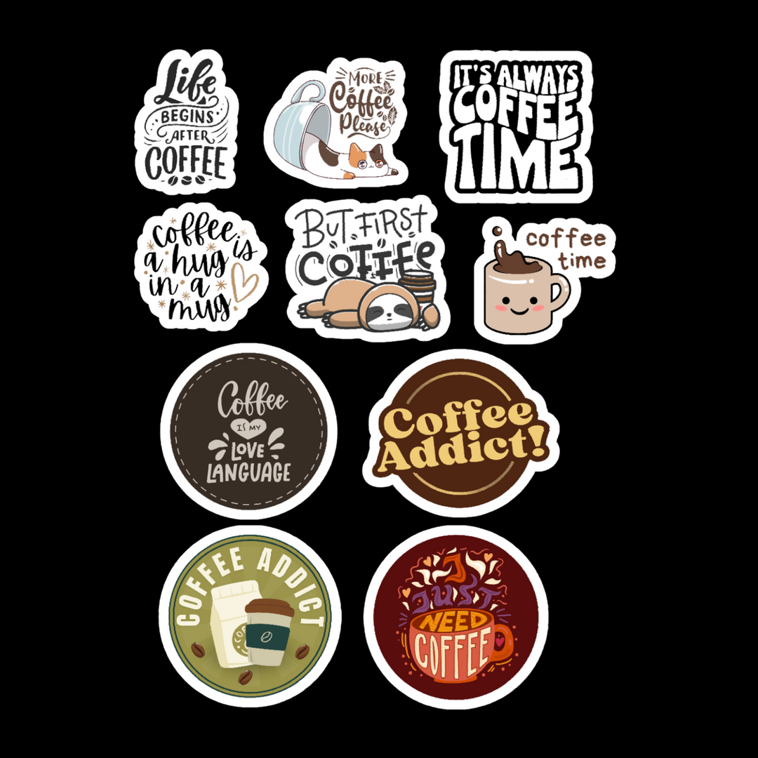 Coffee Lovers Sticker Pack- Premium Vinyl Stickers