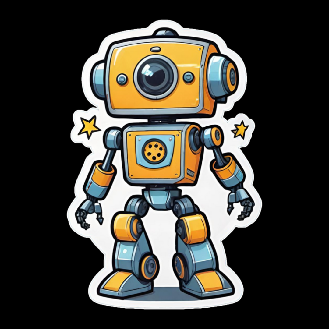 Cartoon Robot Sticker β Retro Tech Vibes