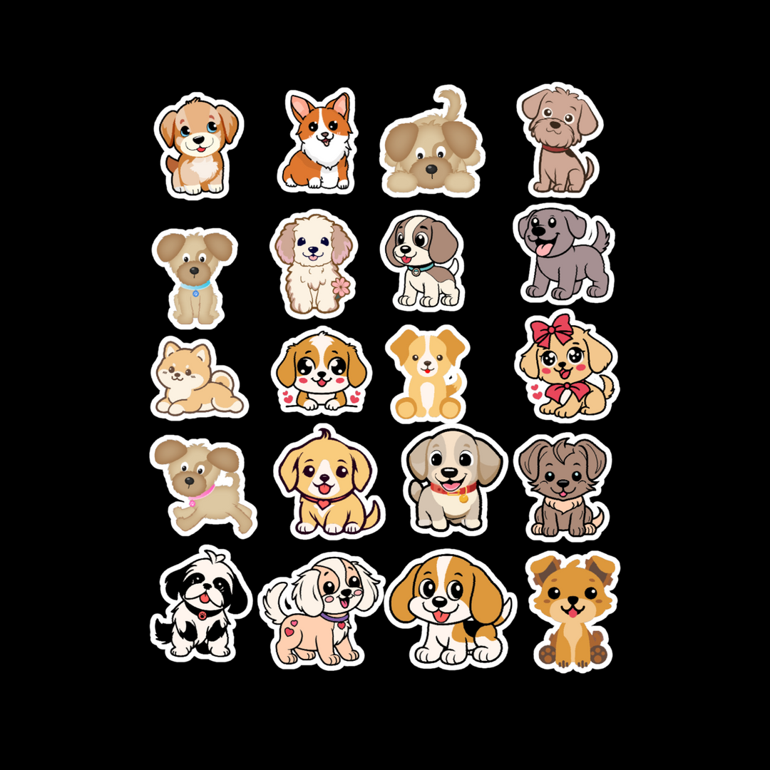 Cute Puppy (Dog Pack) - Premium Vinyl Stickers