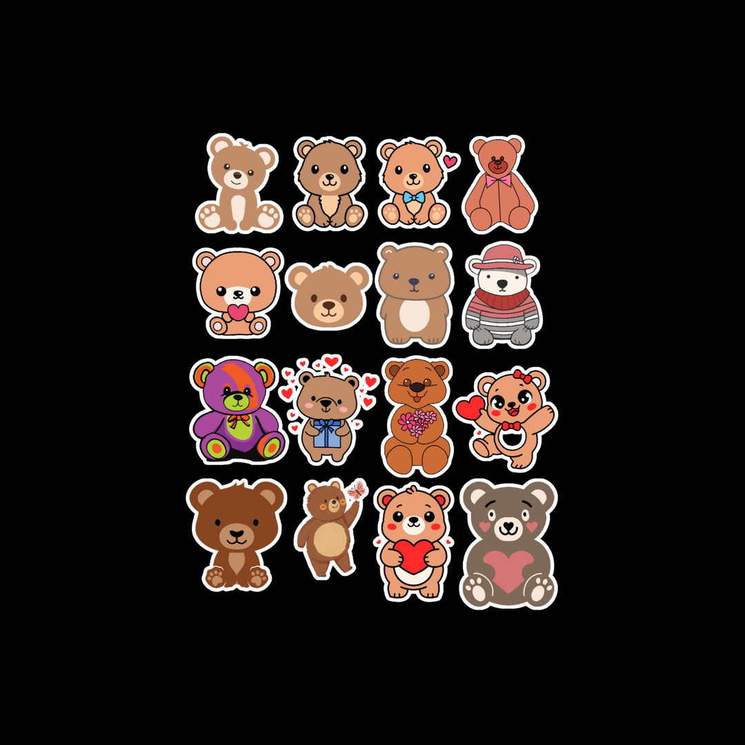 Cute Teddy Bear - Premium Vinyl Stickers
