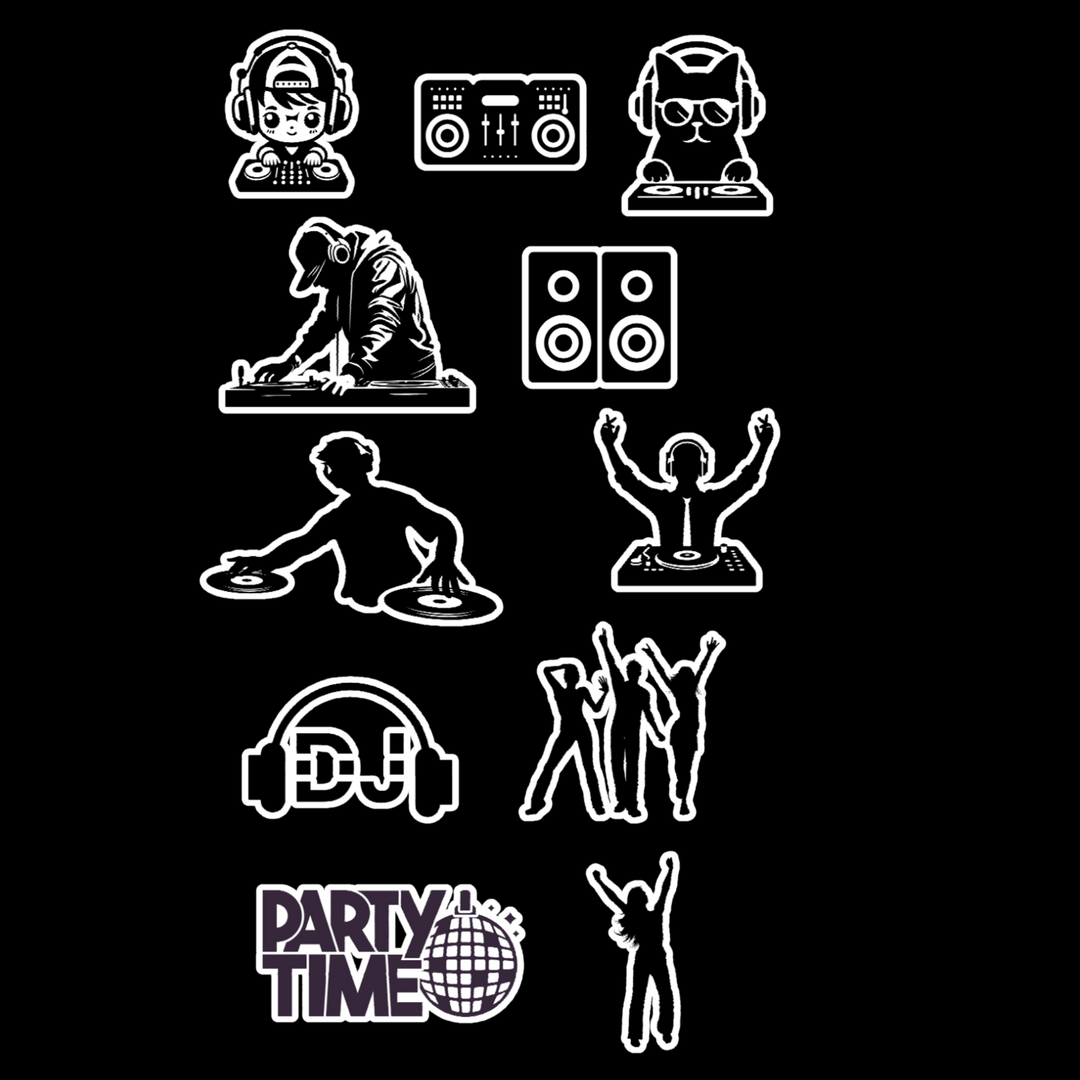 DJ Party Stickers- Premium Vinyl Stickers