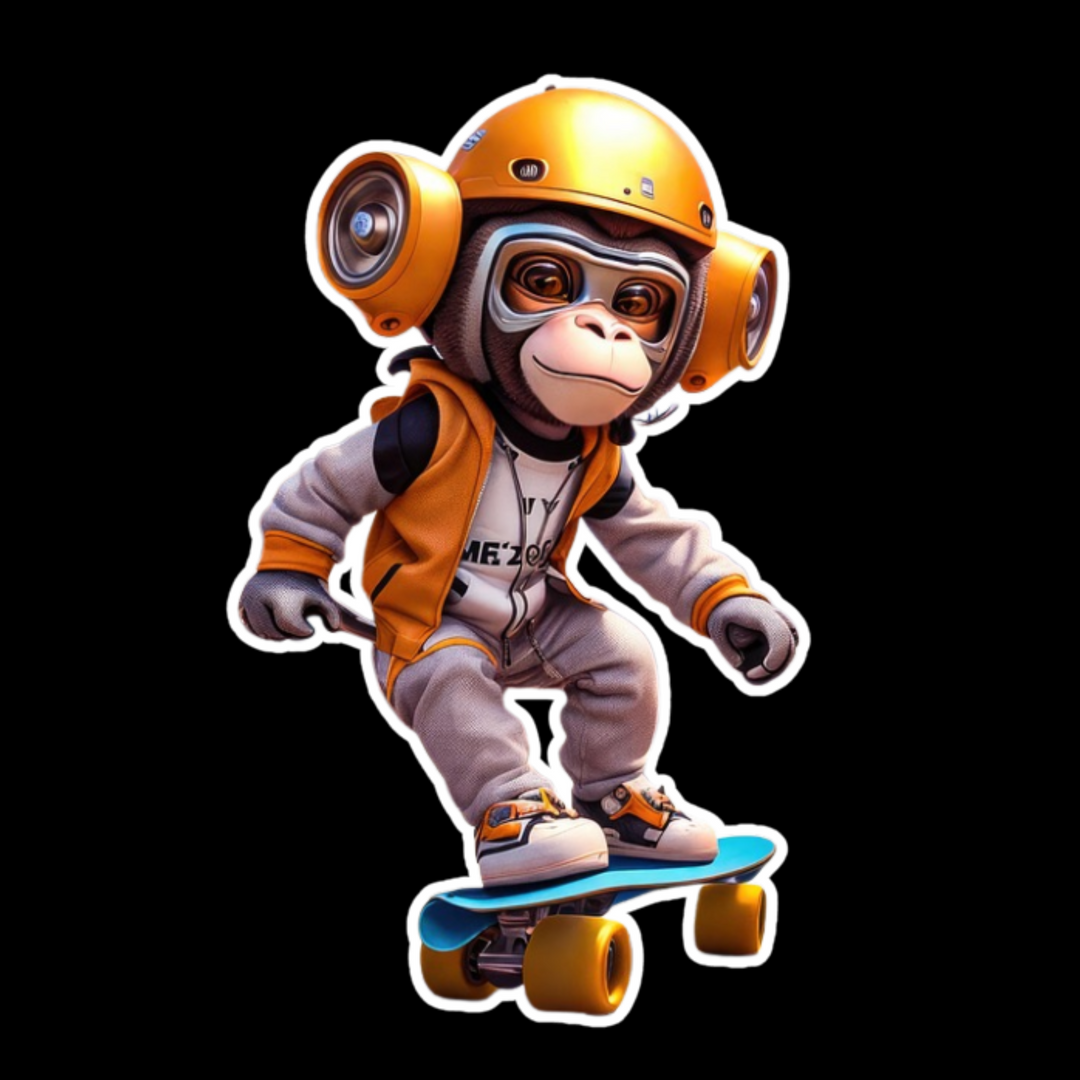 Skater Monkey Sticker β Ride in Style