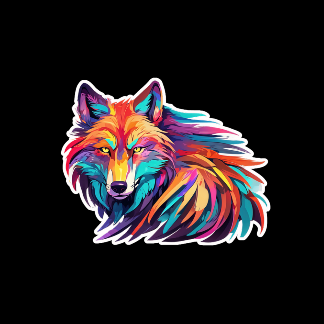Colorful Wolf Sticker β Wild Spirit