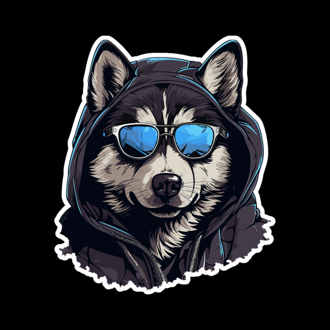 Cool Dog Sticker β Hoodie & Shades
