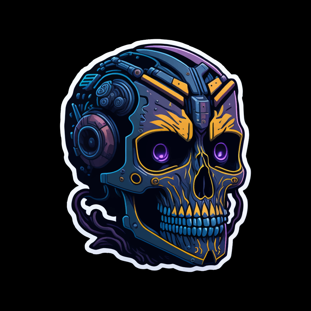 Cyber Skull Sticker